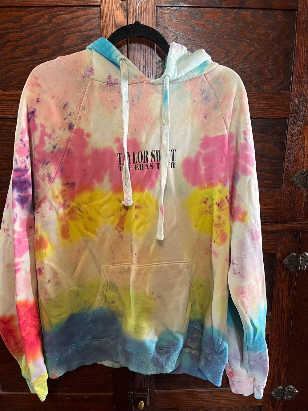 Taylor Swift Tie-Dye Hoodie in Pink, Yellow, Blue, Purple